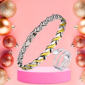 🆕MAGNETIC THERAPY BRACELET & COOPER RING SET FOR WOMEN! NEW IN GIFT BOX!